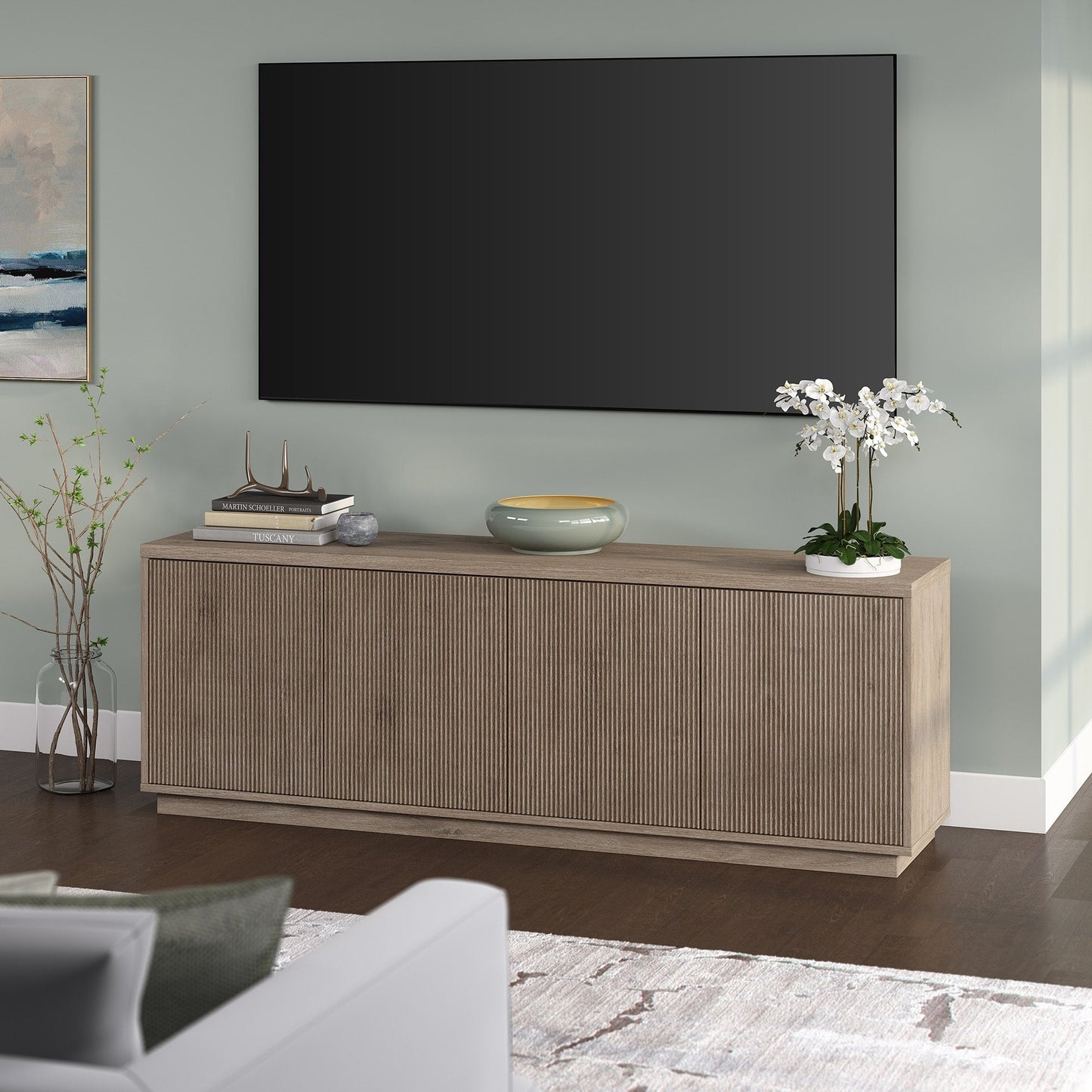Meuble TV rectangulaire Hanson pour téléviseurs jusqu'à 75 pouces