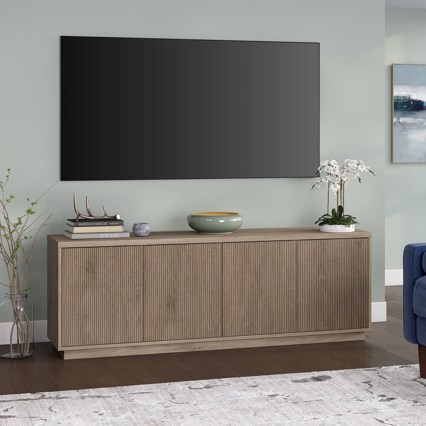 Meuble TV rectangulaire Hanson pour téléviseurs jusqu'à 75 pouces