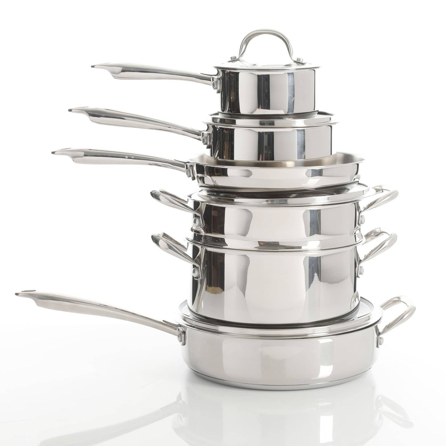 Ensemble de 10 pièces de batterie de cuisine en acier inoxydable de haute qualité