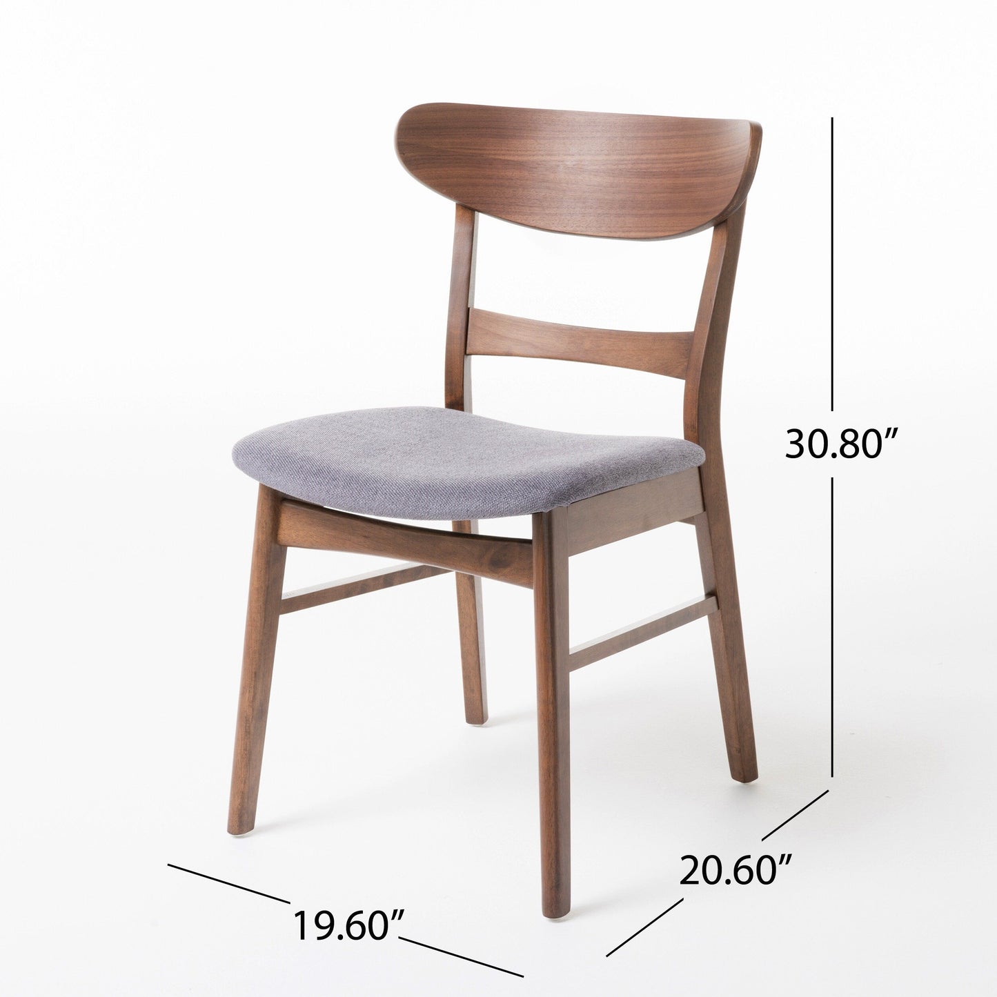 Chaise de salle à manger Abrielle en bois d'acacia rembourré, style moderne du milieu du siècle, par Christopher Knight Home (lot de 2)