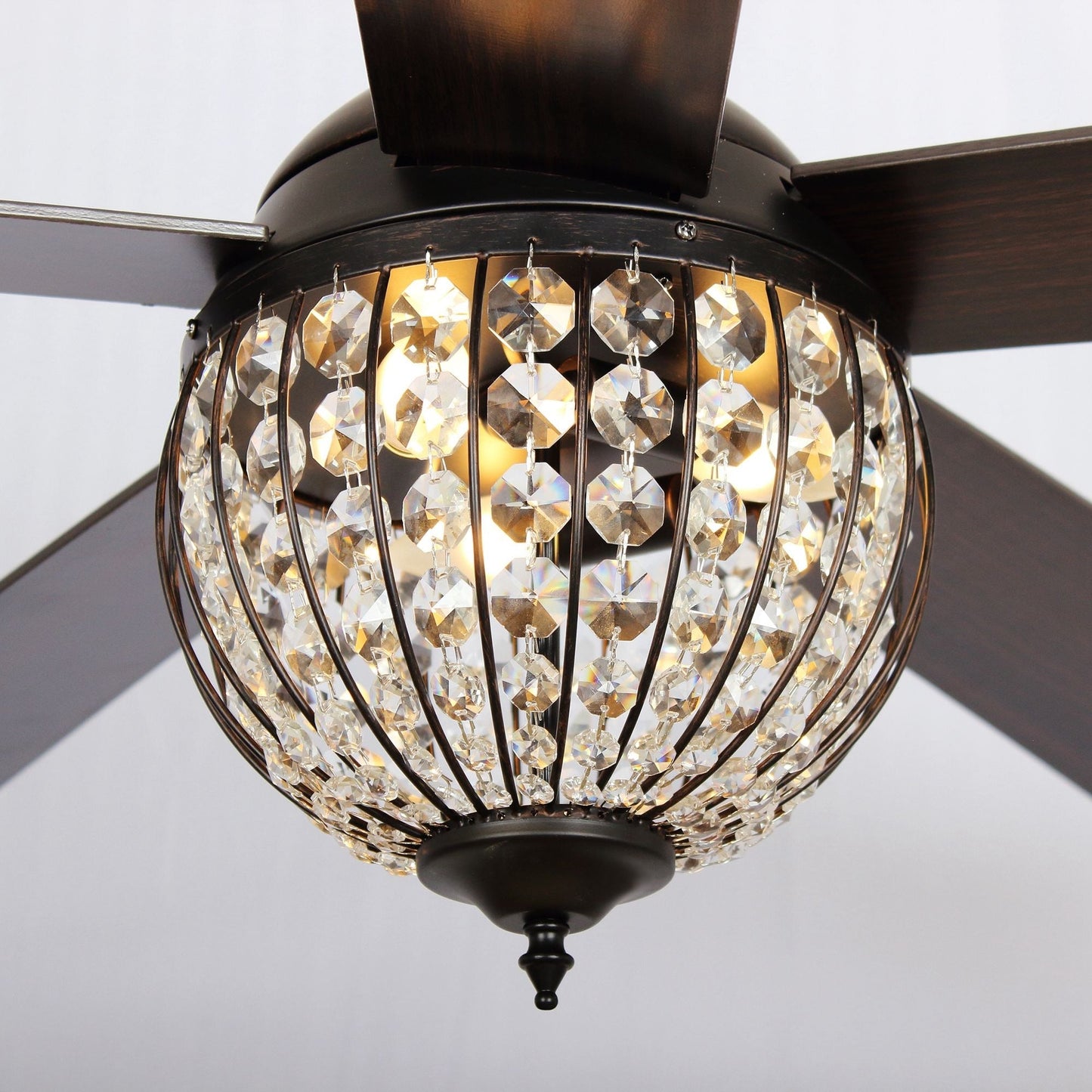 Ventilateur de plafond industriel à 5 pales en bois noir avec télécommande