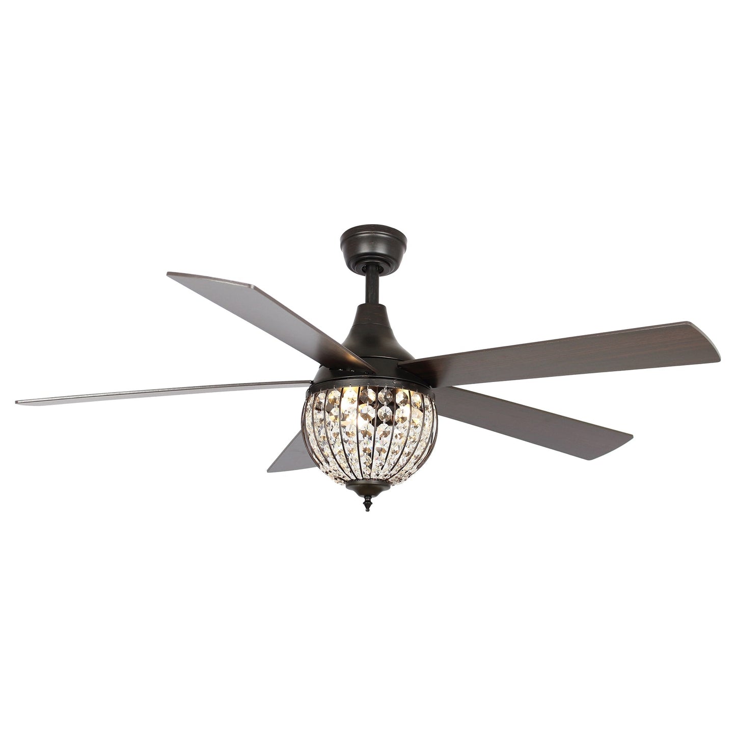 Ventilateur de plafond industriel à 5 pales en bois noir avec télécommande