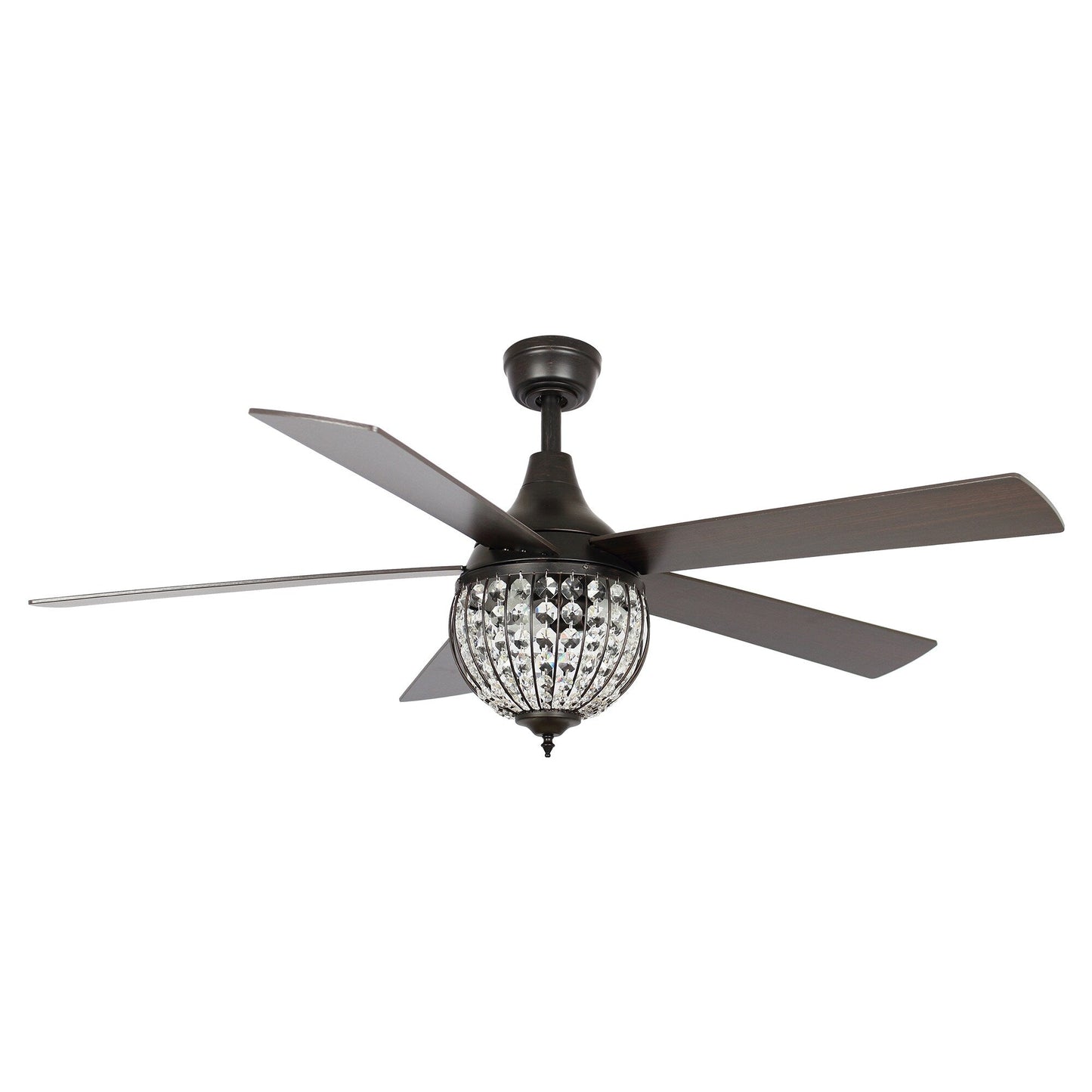 Ventilateur de plafond industriel à 5 pales en bois noir avec télécommande