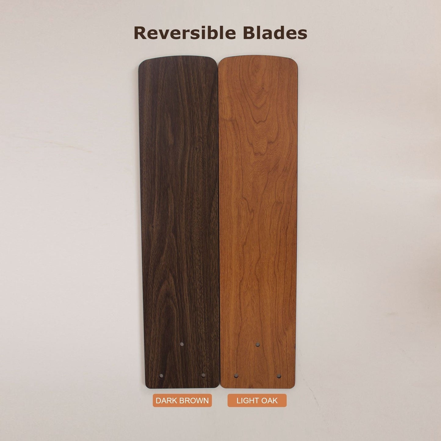 Ventilateur de plafond à 52 pouces avec 5 pales en bois réversibles, 3 lumières et télécommande.