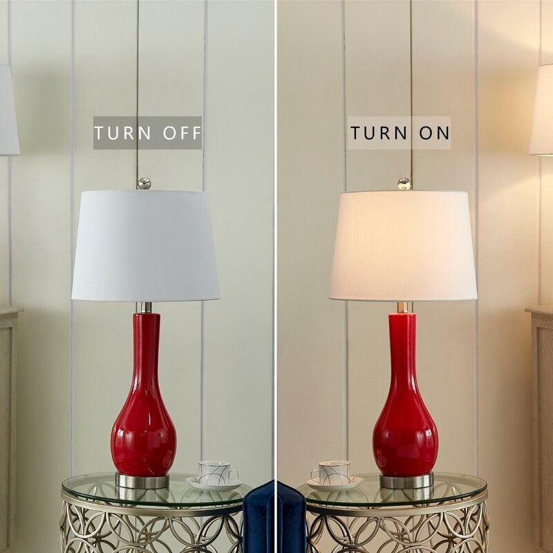 Ensemble de 2 lampes de table en céramique de 28,5 cm avec USB