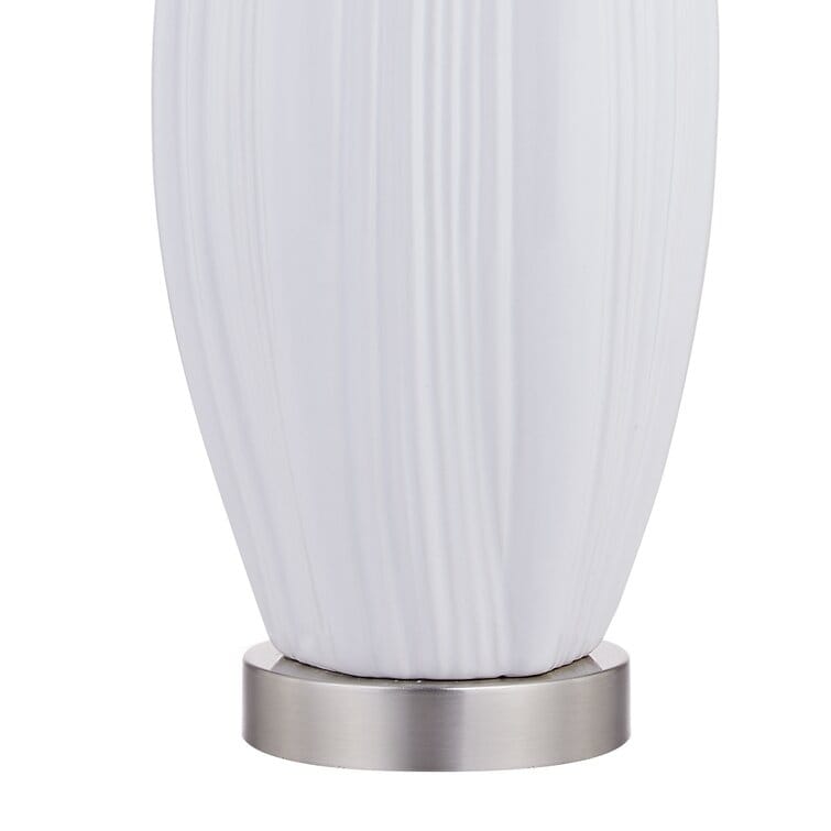 Ensemble de 2 lampes de table en porcelaine blanche standard 31 (lot de 2)