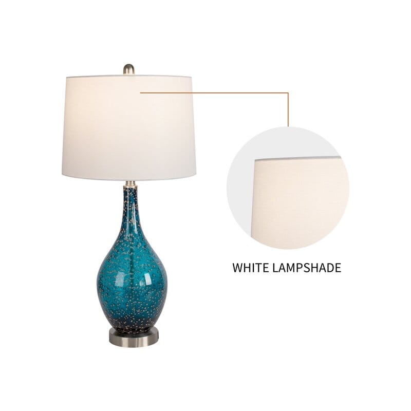Lampes de chevet en verre avec port USB (lot de 2) - Lampe de bureau moderne