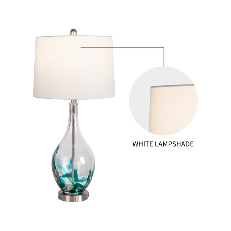 Lampes de chevet en verre avec port USB (lot de 2) - Lampe de bureau moderne