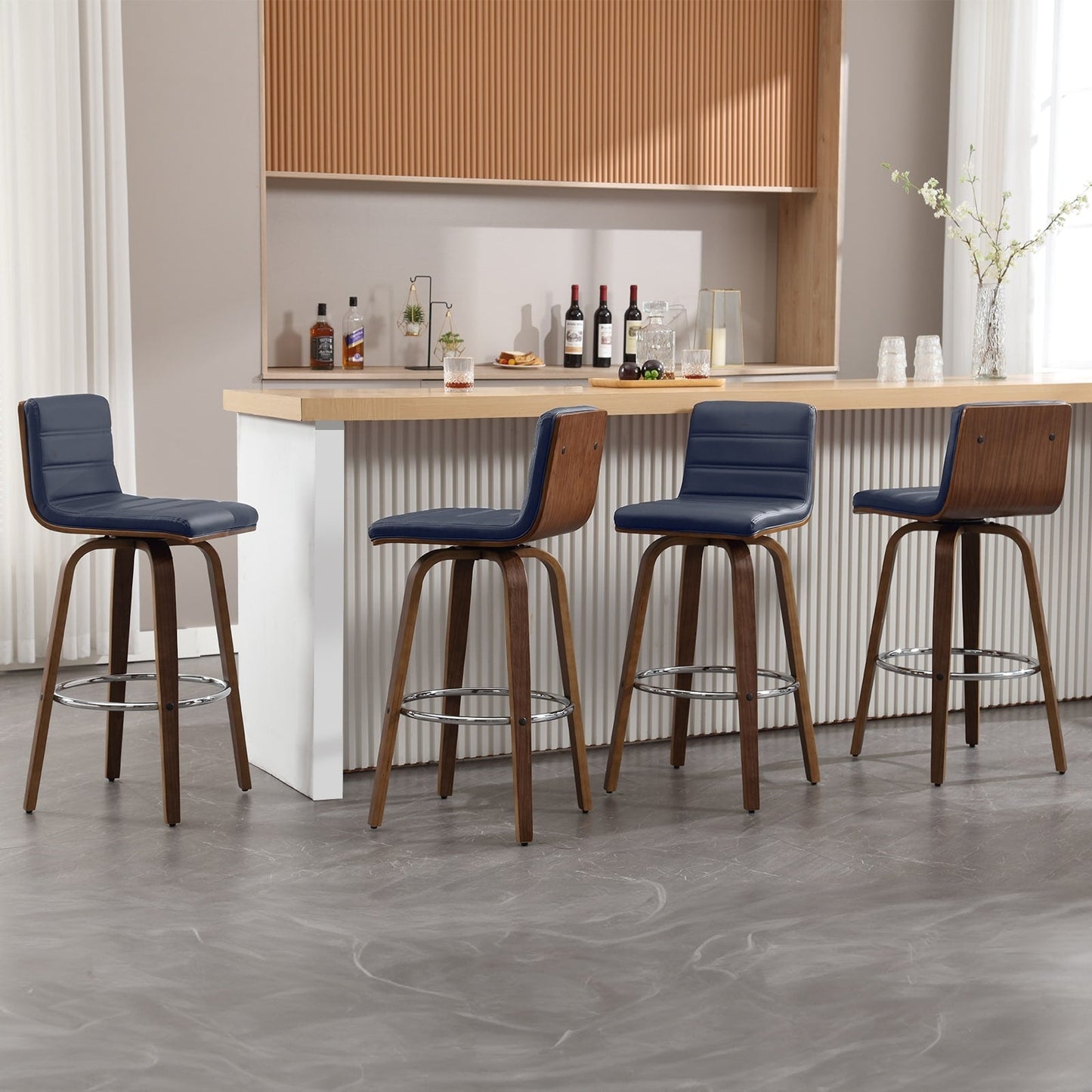 Tabourets de bar/comptoir pivotants en simili cuir 26/29, lot de 2/3