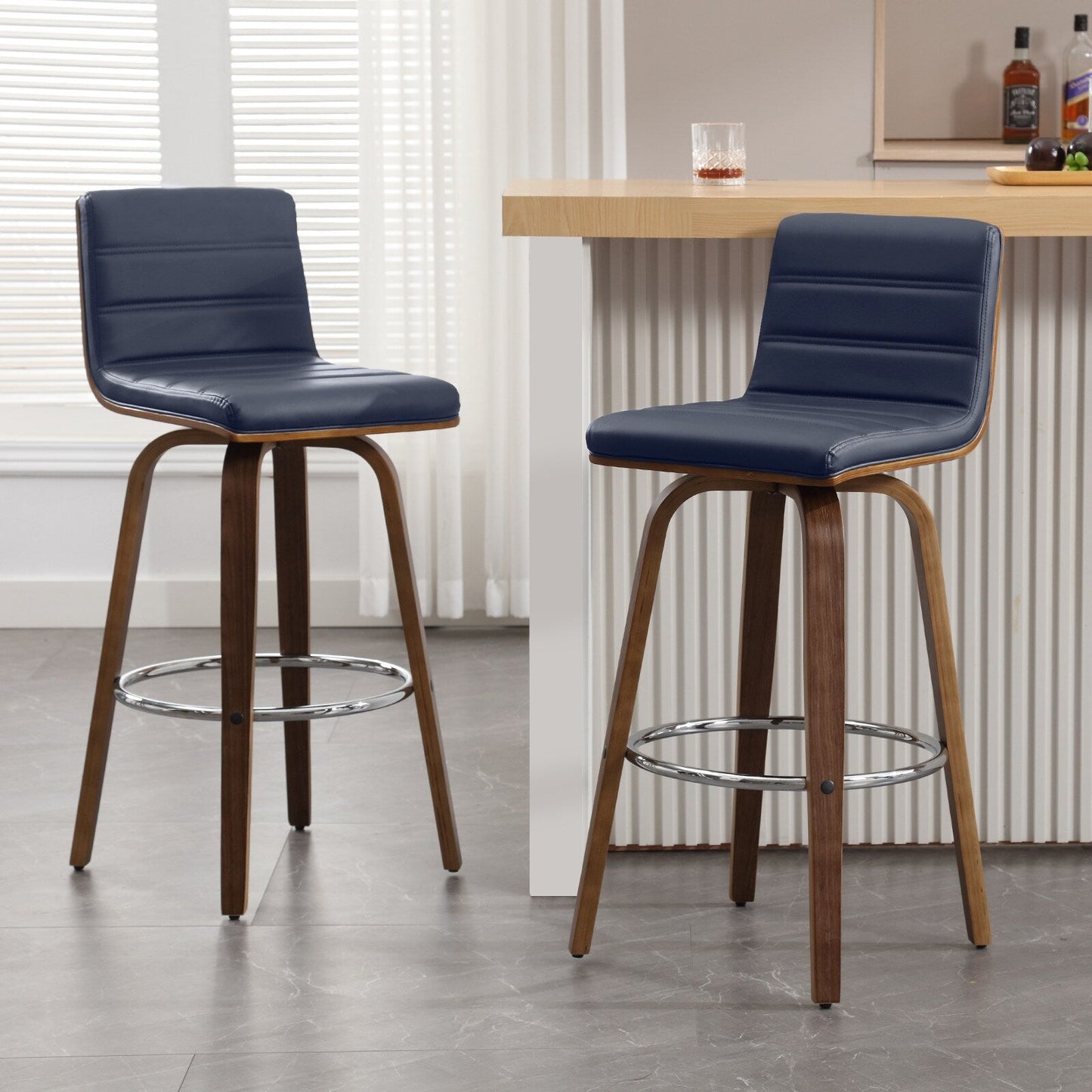 Tabourets de bar/comptoir pivotants en simili cuir 26/29, lot de 2/3