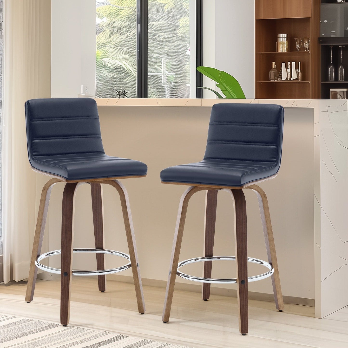 Tabourets de bar/comptoir pivotants en simili cuir 26/29, lot de 2/3