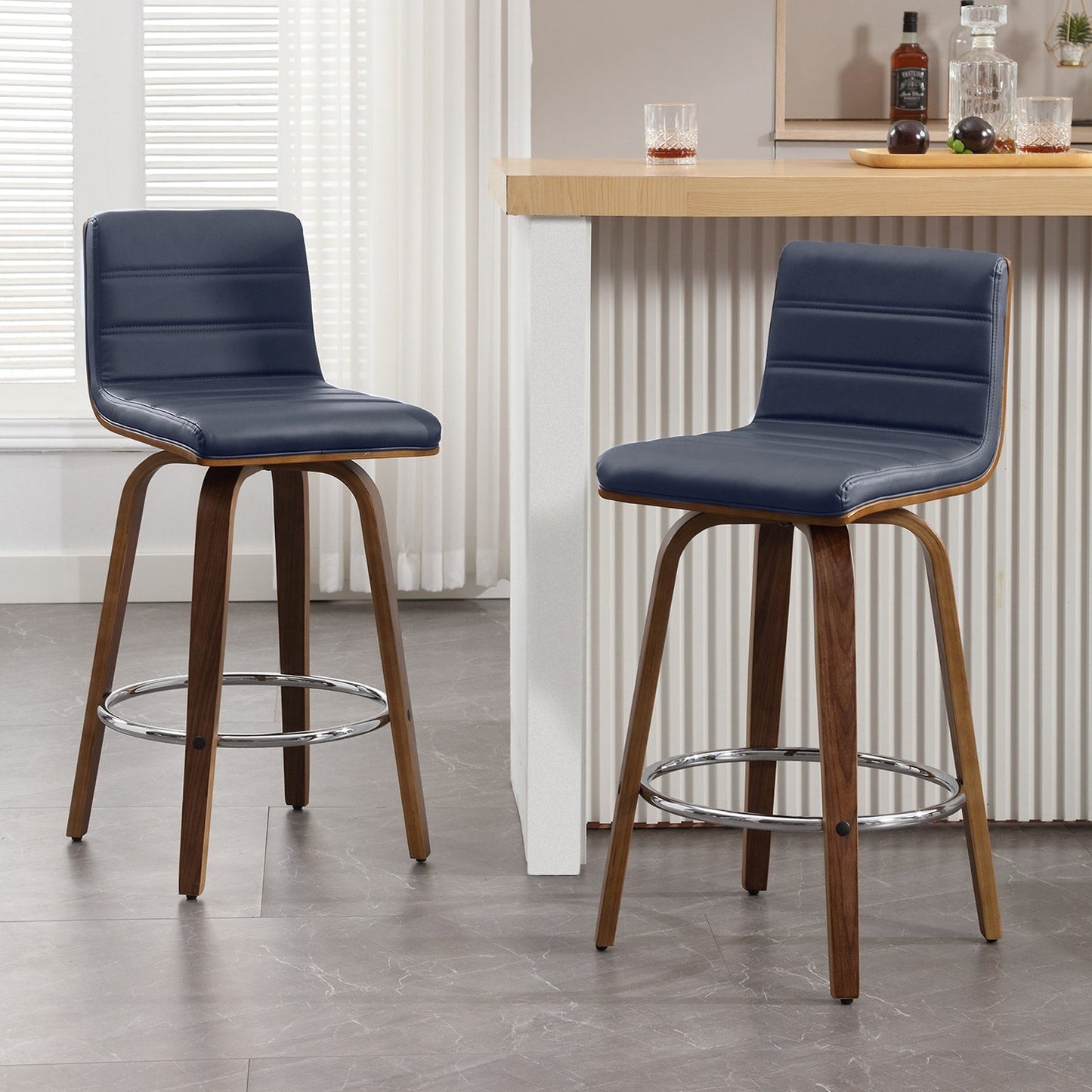 Tabourets de bar/comptoir pivotants en simili cuir 26/29, lot de 2/3