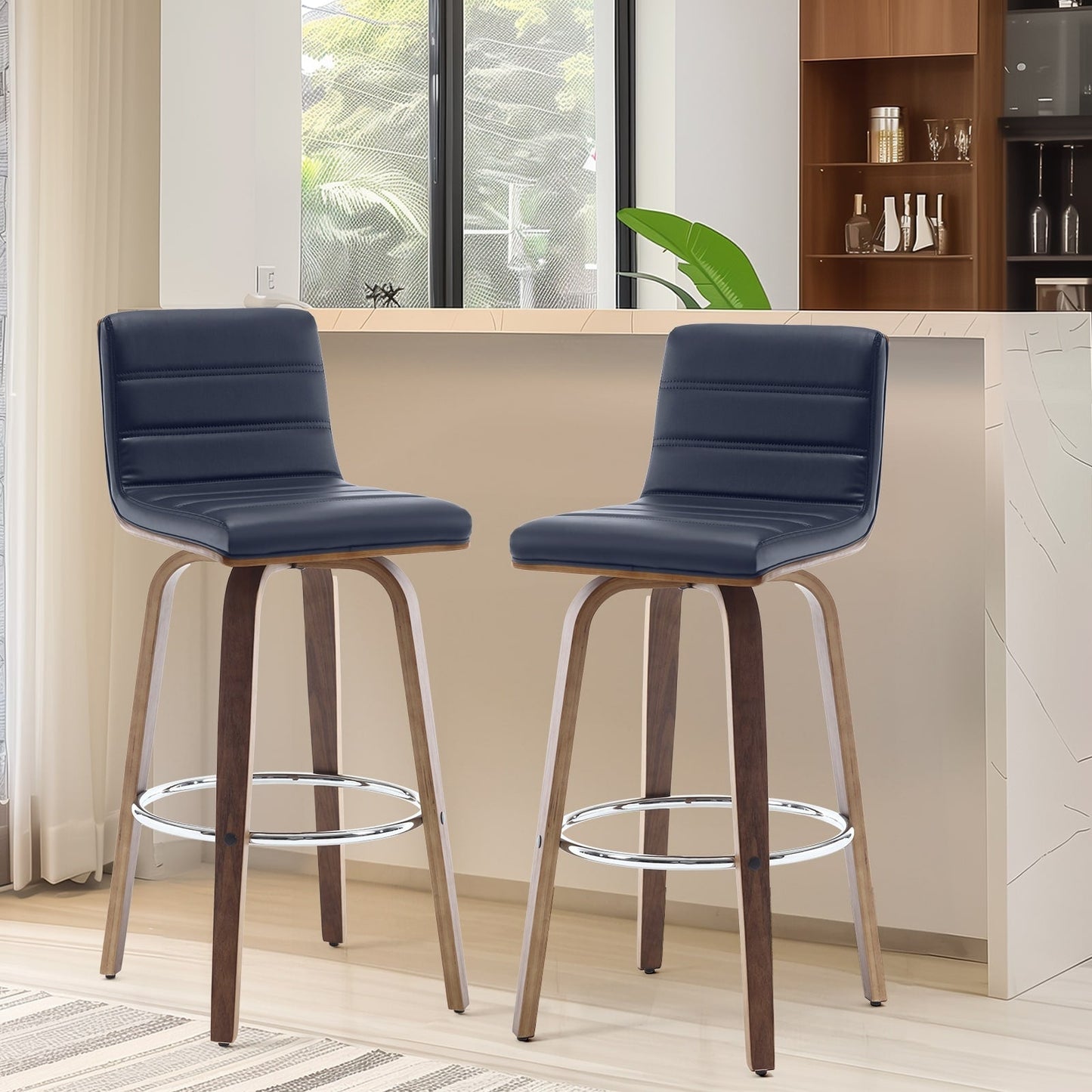 Tabourets de bar/comptoir pivotants en simili cuir 26/29, lot de 2/3