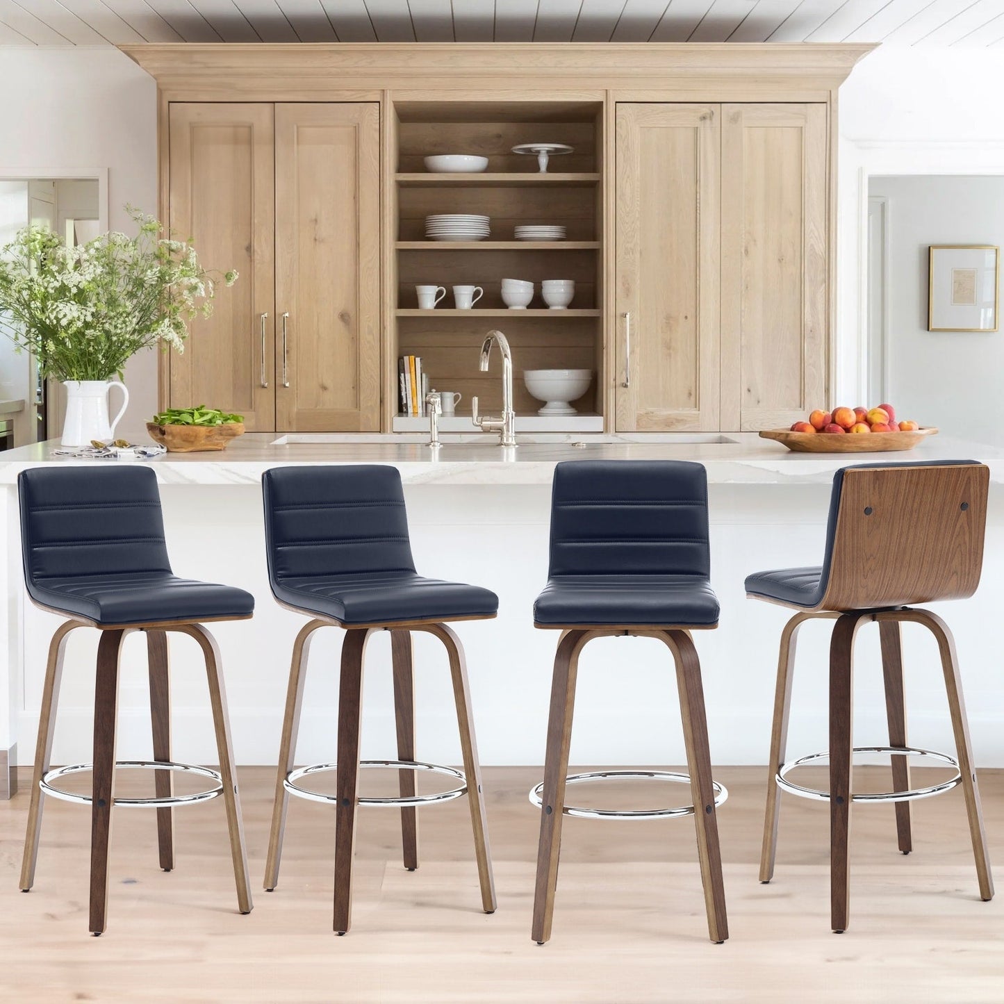 Tabourets de bar/comptoir pivotants en simili cuir 26/29, lot de 2/3