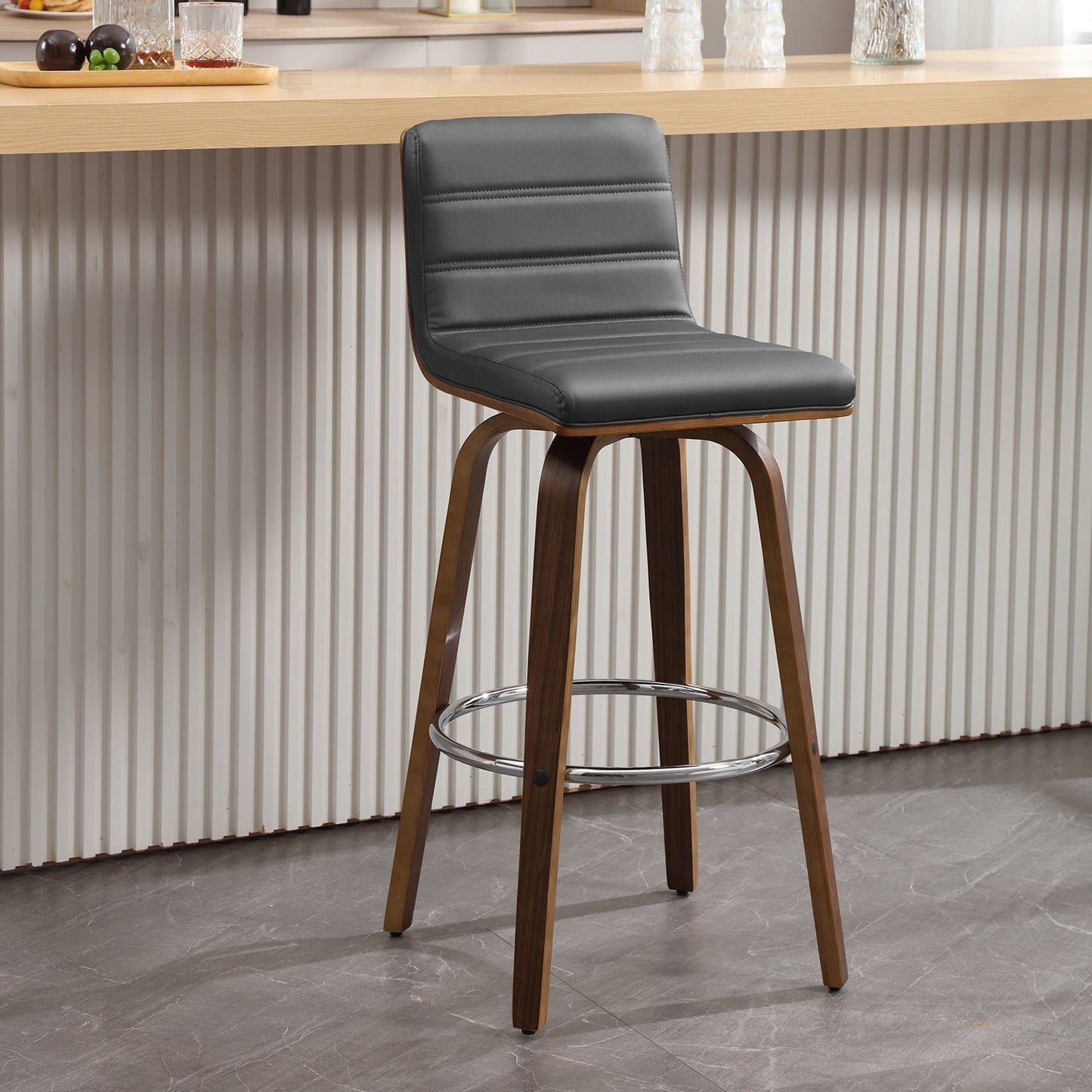 Tabourets de bar/comptoir pivotants en simili cuir 26/29, lot de 2/3
