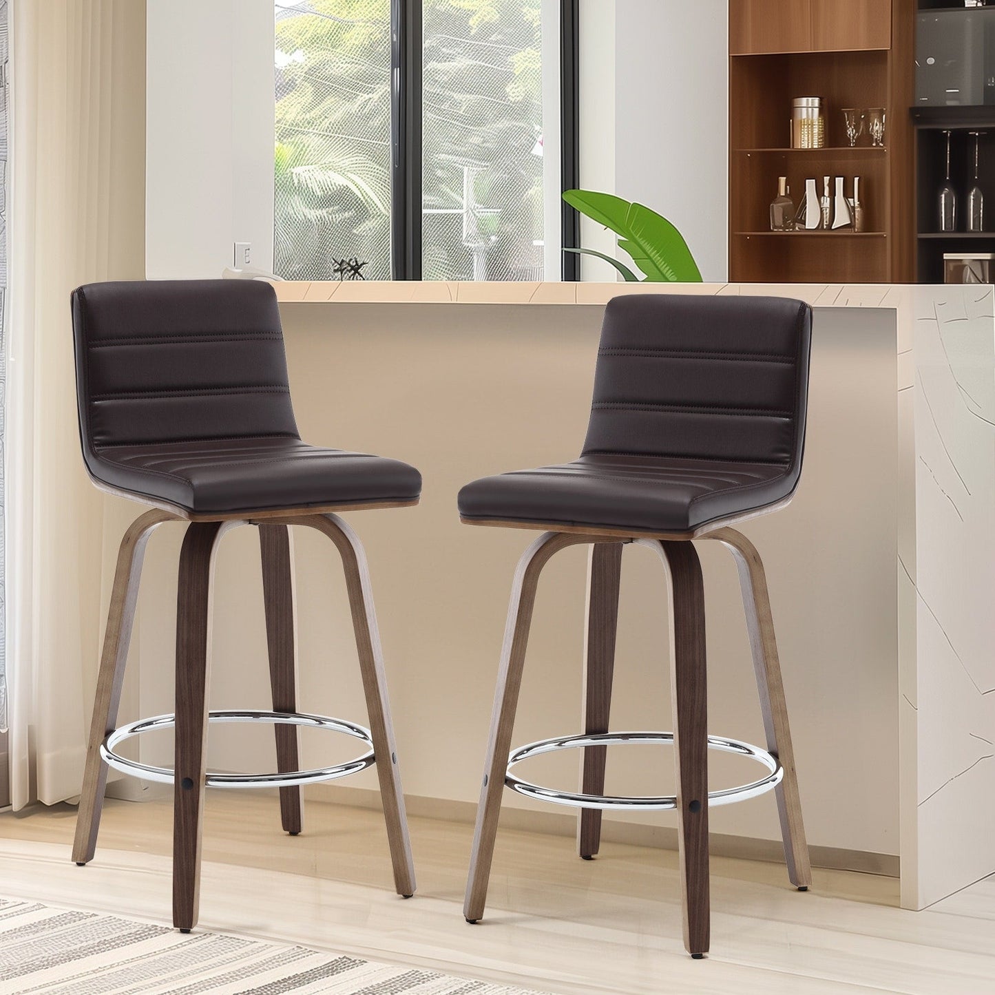 Tabourets de bar/comptoir pivotants en simili cuir 26/29, lot de 2/3
