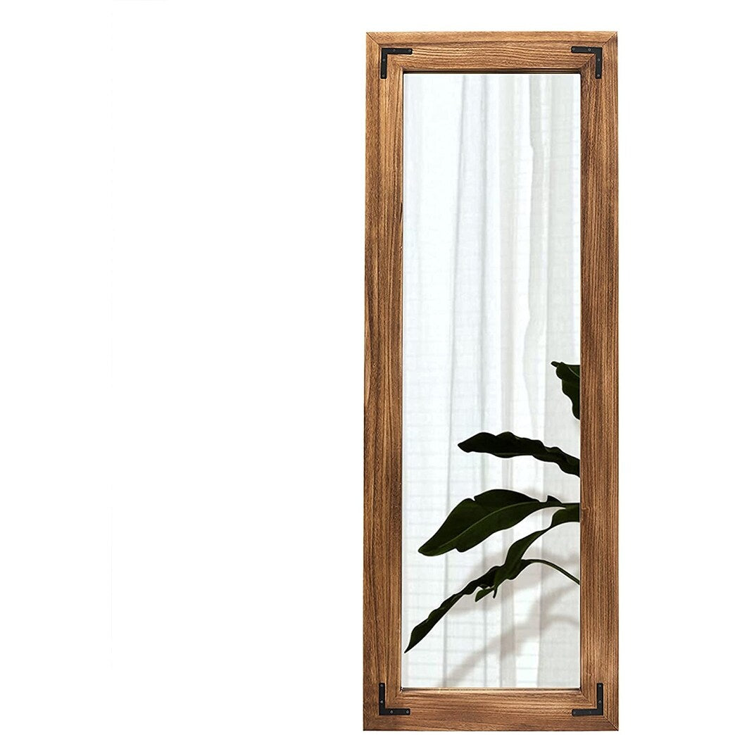 Grand miroir mural en bois rustique style farmhouse - 65x24