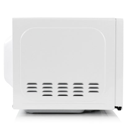 Four à micro-ondes numérique LED blanc de 0,7 pi³ et 700 watts avec verrouillage de sécurité enfant.
