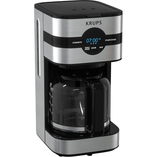 Cafetière numérique 10 tasses, acier inoxydable noir, programmation de la préparation, pause et service automatiques