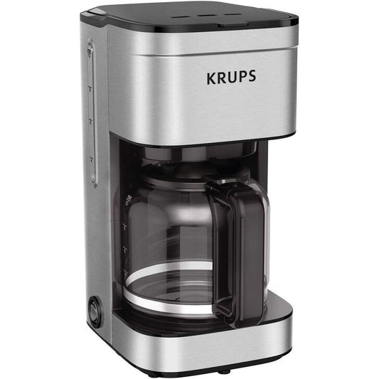 Cafetière à filtre 10 tasses, écran numérique, finition en acier inoxydable, minuterie programmable, arrêt automatique.