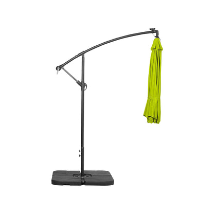Parasol de terrasse à éclairage solaire de 3 mètres avec pied de support.