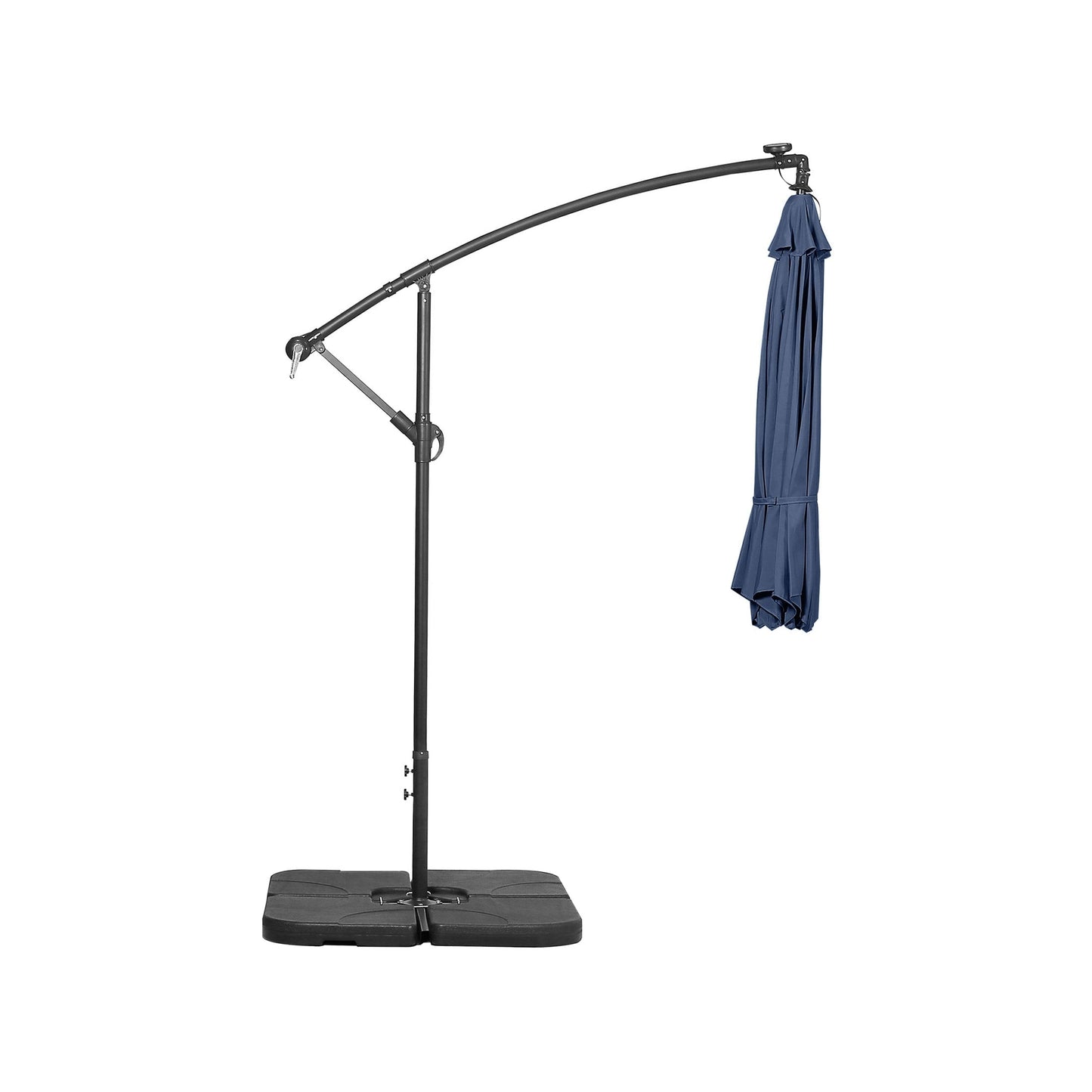 Parasol de terrasse à éclairage solaire de 3 mètres avec pied de support.