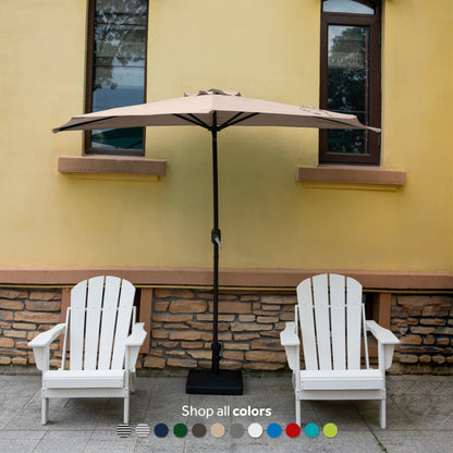 Parasol de terrasse à éclairage solaire de 3 mètres avec pied de support.