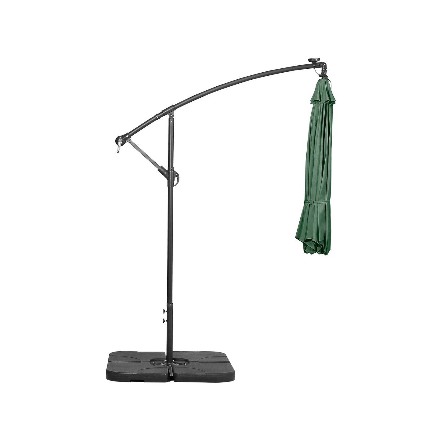 Parasol de terrasse à éclairage solaire de 3 mètres avec pied de support.