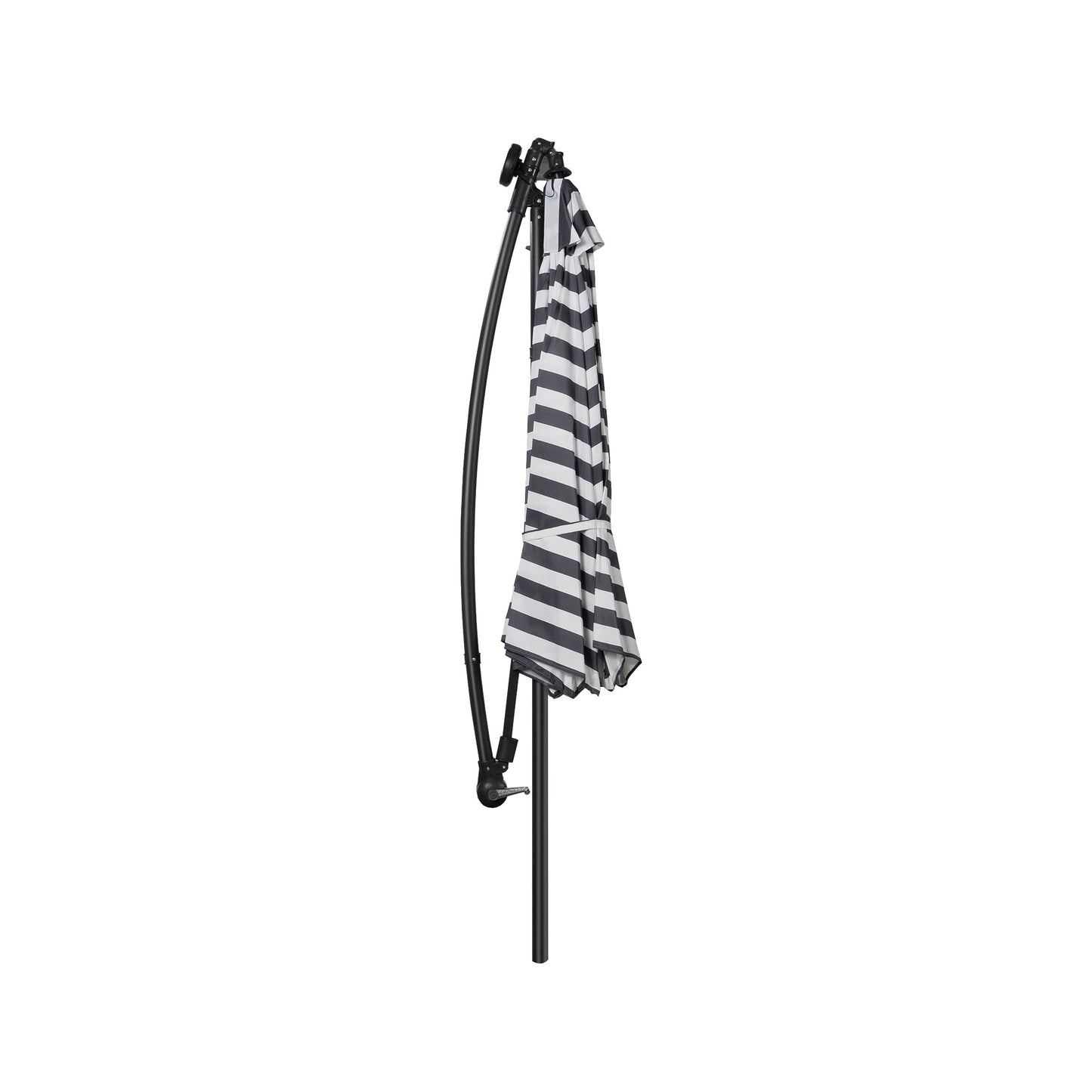 Parasol de terrasse à éclairage solaire de 3 mètres avec pied de support.
