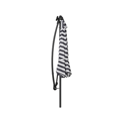 Parasol de terrasse à éclairage solaire de 3 mètres avec pied de support.
