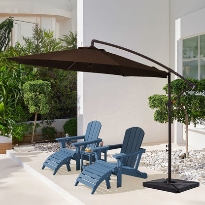 Parasol cantilever en acier de 3 mètres avec levier de manivelle et base lestée