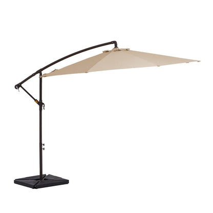 Parasol cantilever en acier de 3 mètres avec levier de manivelle et base lestée