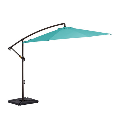 Parasol cantilever en acier de 3 mètres avec levier de manivelle et base lestée