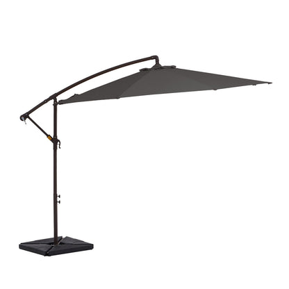 Parasol cantilever en acier de 3 mètres avec levier de manivelle et base lestée