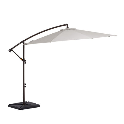 Parasol cantilever en acier de 3 mètres avec levier de manivelle et base lestée