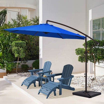 Parasol cantilever en acier de 3 mètres avec levier de manivelle et base lestée