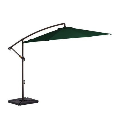 Parasol cantilever en acier de 3 mètres avec levier de manivelle et base lestée