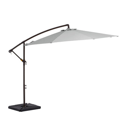 Parasol cantilever en acier de 3 mètres avec levier de manivelle et base lestée