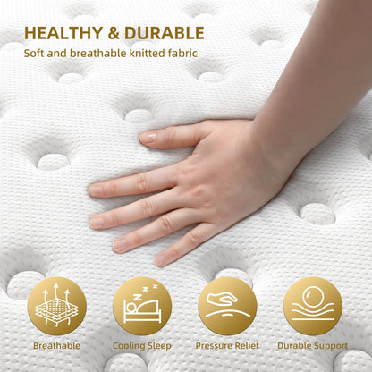 Matelas hybride à ressorts et mousse à mémoire de forme de 25 cm (10 pouces)