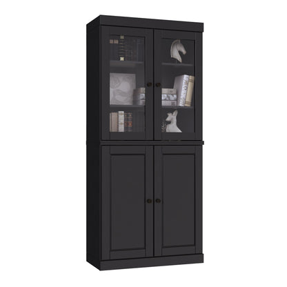 Étagère à livres 6 niveaux en bois massif 100 % avec portes en option de Palace Imports