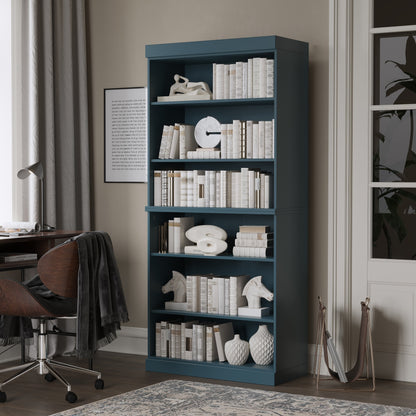 Étagère à livres 6 niveaux en bois massif 100 % avec portes en option de Palace Imports