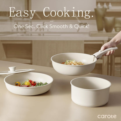 Ensemble de 11 casseroles et poêles, ensemble de cuisine antiadhésif avec manche amovible, ensemble de cuisine à induction antiadhésif avec manche amovible