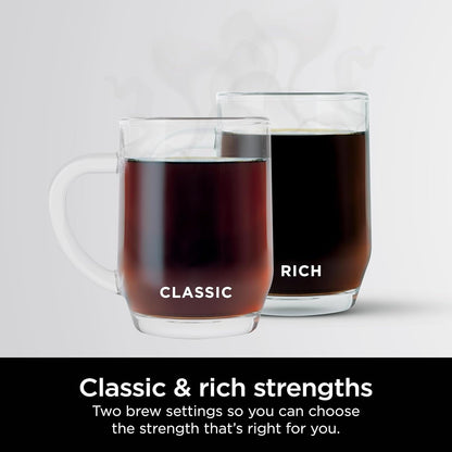 Cafetière programmable 12 tasses, 2 modes de préparation, plaque chauffante réglable, réservoir de 60 oz, fonction de préparation différée, acier inoxydable noir.