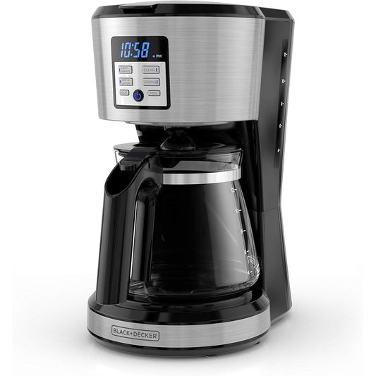 Machine à café programmable 12 tasses, technologie de brassage Vortex, noir