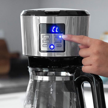 Machine à café programmable 12 tasses, technologie de brassage Vortex, noir