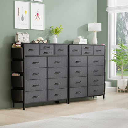 Commode 12 tiroirs, commode haute en tissu pour chambre à coucher, coffre à tiroirs