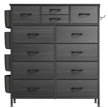 Commode 12 tiroirs, commode haute en tissu pour chambre à coucher, coffre à tiroirs