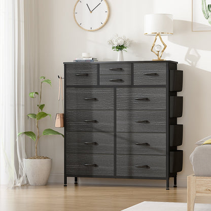 Commode 12 tiroirs, commode haute en tissu pour chambre à coucher, coffre à tiroirs
