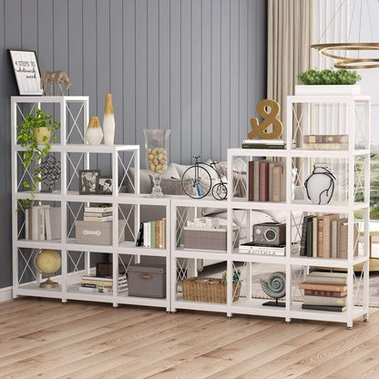 Étagère à livres en forme d'échelle à 12 niveaux, étagère d'angle de style industriel