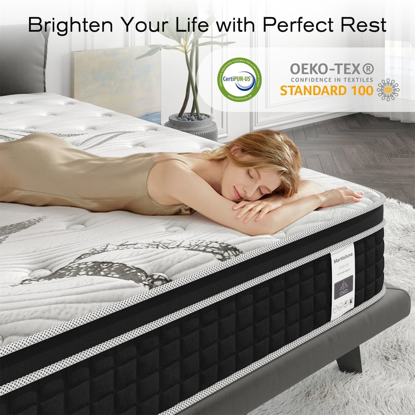 Matelas hybride en mousse à mémoire de forme avec gel, 30 cm d'épaisseur, livré dans une boîte